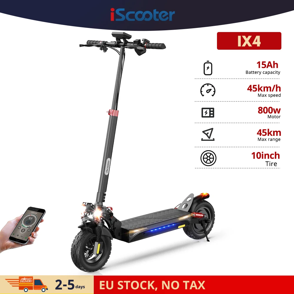 IScooter-patinete eléctrico plegable para adultos, 11 pulgadas, 1000W,  Motor sin escobillas, 45 km/h, alcance de 50km