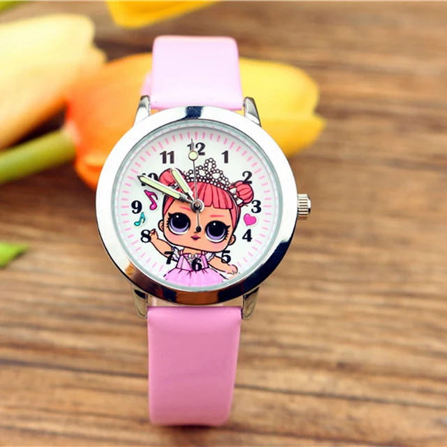 LOL Surprises Originales Cute Pretty Girl Minnie Style Children's Watches Kids Student Girls Quartz Leather Wrist LOLs Watch 1