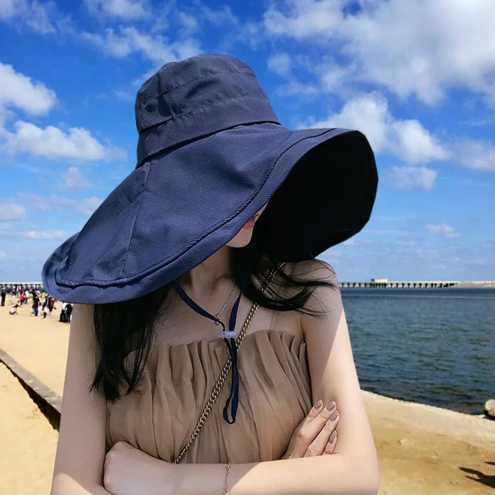 UPF50 + 어부 모자, 2024 넓은 챙, 자외선 차단 및 차양 모자, 트렌디한 자외선 차단 해변 모자, 선물