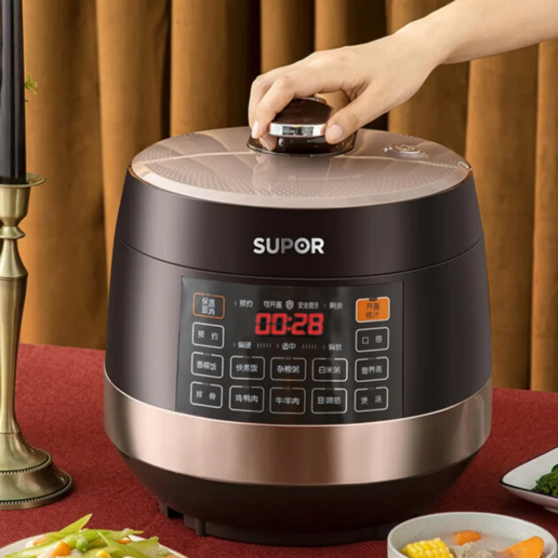SUPER Electric Pressure Pot Household Ball Cauldron Double Bladder Stainless Steel Inner Bladder Rice Cooker 5L 6L 220V