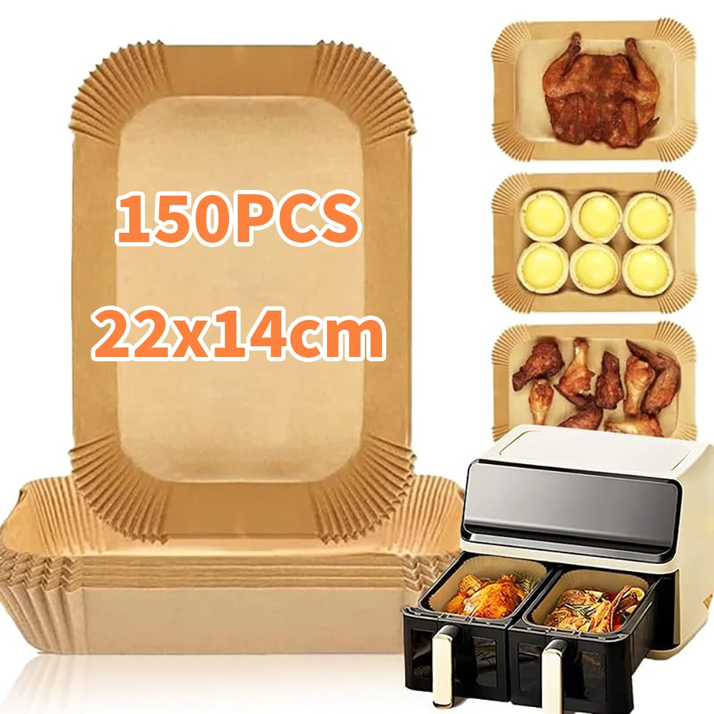 Air Fryer Baking Paper for Ninja AF400EU AF300EU DZ201 DZ401 Rectangular Disposable Liners For Dual Zone 7.6L to 9.5L Airfryer