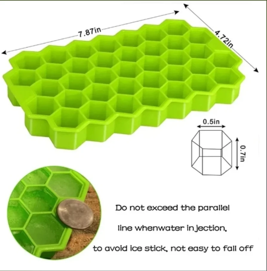 37 Lattice ice Cube Tray ice maker Honeycomb cube Tray home DIY cube maker silicone rink great Honeycomb Ice mould 1pcs ice cube molds