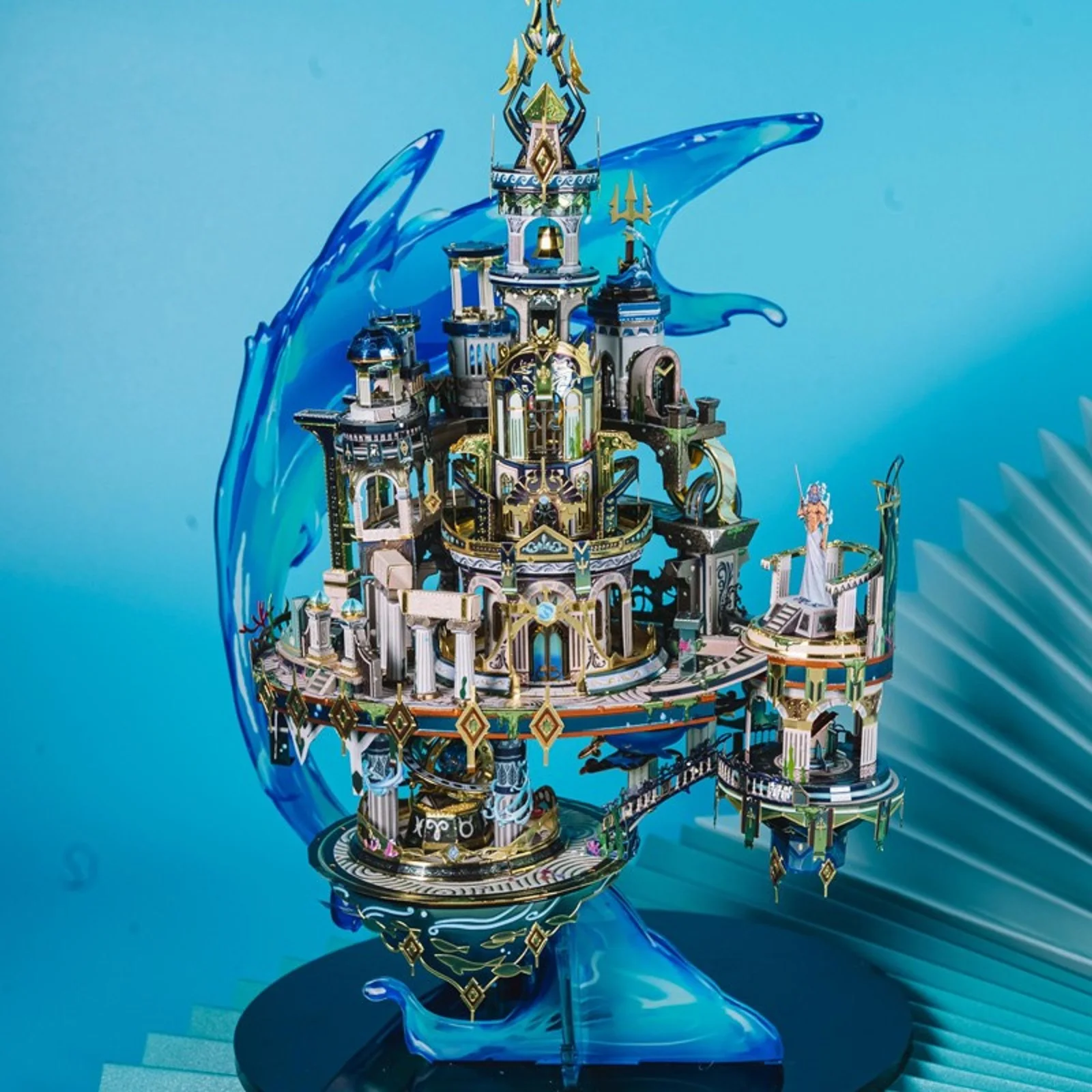 MU 3D Metal Puzzle ATLANTIS DIY Assembly  Western building Model kits Toy For Adults Children Gift for Friend 4