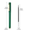 12pcs/set2pcs green gel pen + 10pcs green refill Quick drying 0.7mm nib Non-erasable Large capacity refillable metal pen clip 6