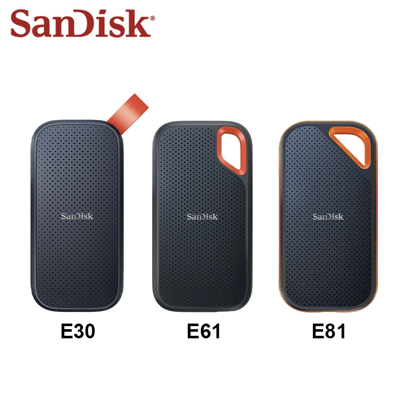 Sandisk Ssd E30 E61 E81 Extreme Pro 4Tb 2Tb 1Tb 500Gb Usb 3.2 Gen 2 Type-A/C Disco Rigido Esterno Portatile A Stato Solido