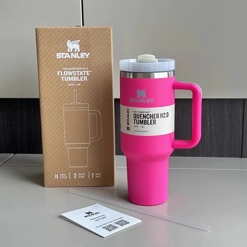 Stanley 40Oz Cup with Straw Cold Insulation Stainless Steel Vacuum  Insulated Car Mug Thermal Iced Travel Cup Water Bottle - AliExpress