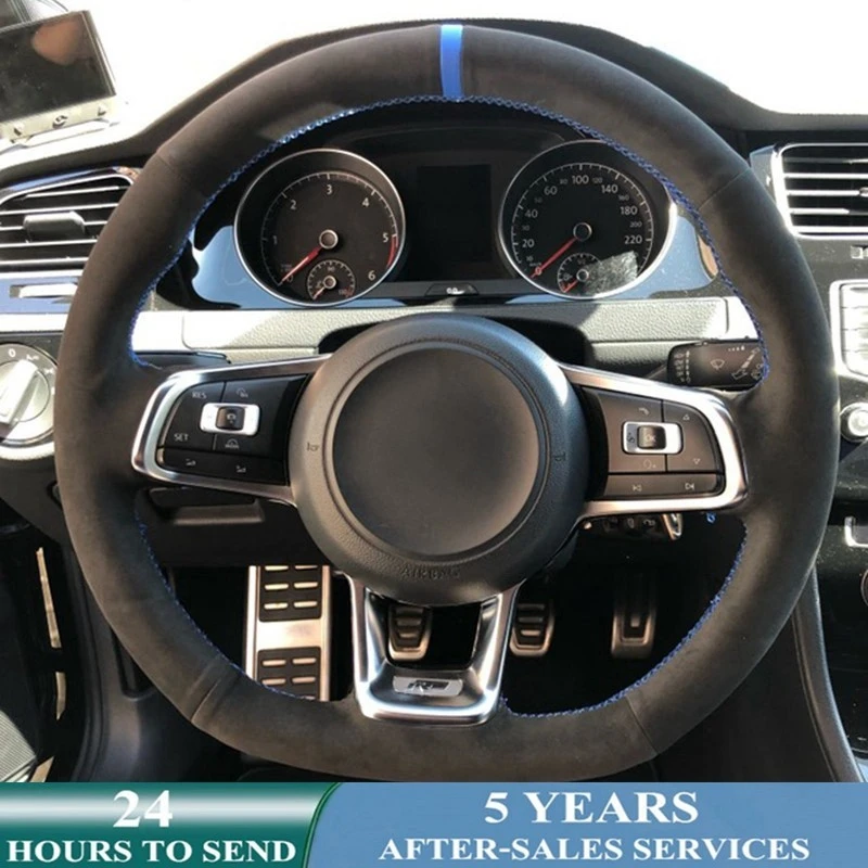 Coprivolante Personalizzato In Vera Pelle Scamosciata Per Volkswagen Golf 7 Gti Golf R Mk7 Vw Polo Gti Scirocco 2015 2016