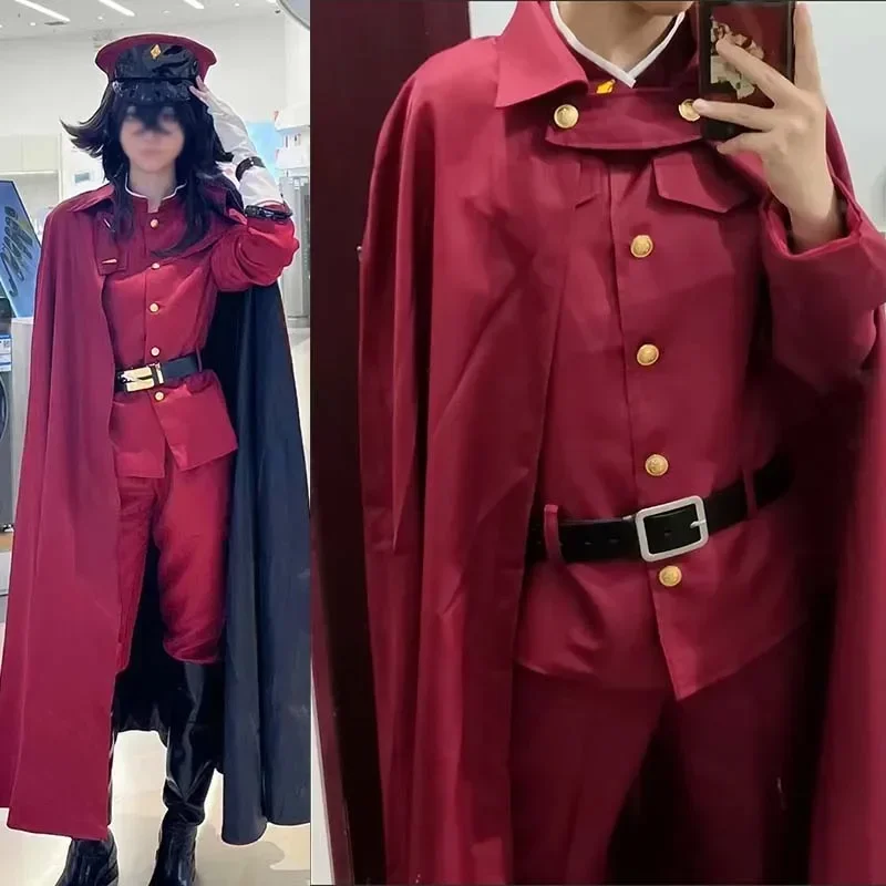 Teruko Okura Cosplay Perücke, Gewellt, Weinrot – Clip-on Pferdeschwanz Für Karneval & Party