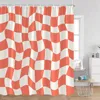 Colorful Checkerboard Shower Curtain Black White Blocks Distorted Chess Board Bathroom Curtain Modern Abstract Bath Decorations 6