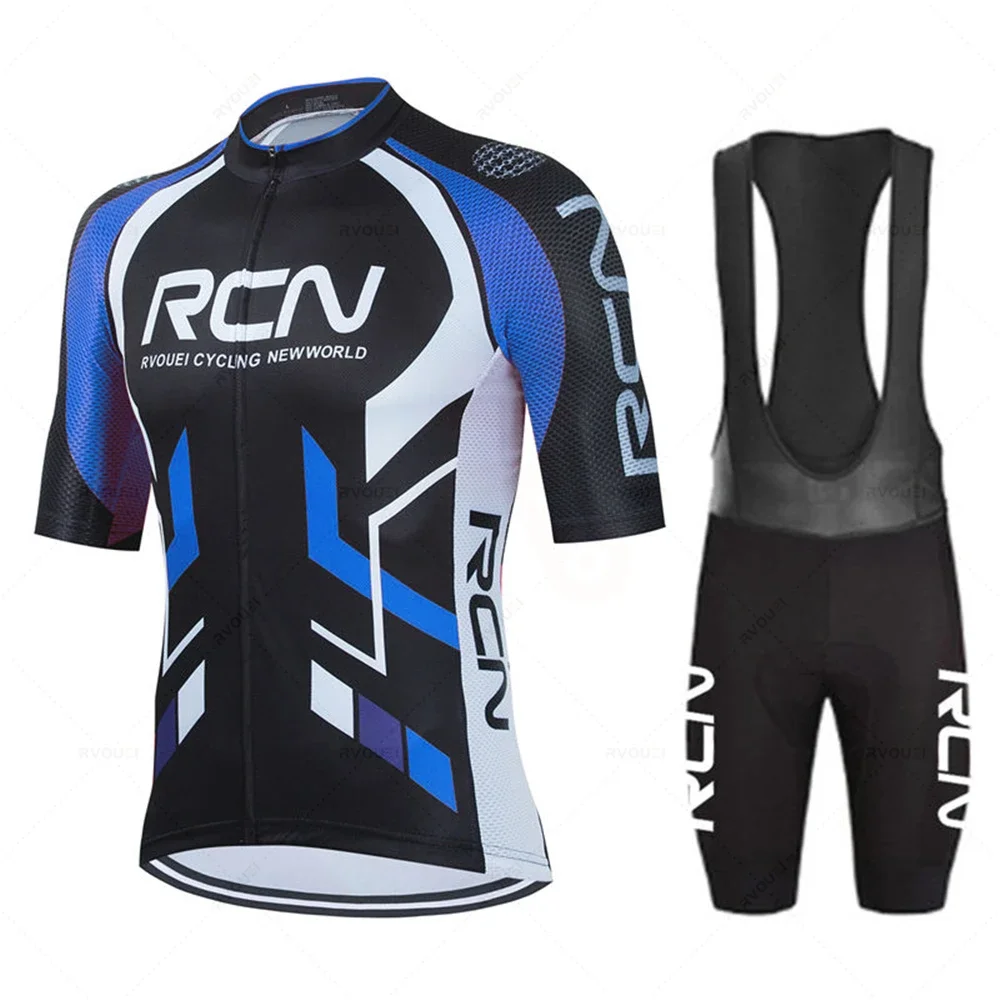 Summer Pro Team Rcn Cycling Jersey Set 19D Bike Shorts Set MTB Mens Short Sleeve Bicycle Shirts