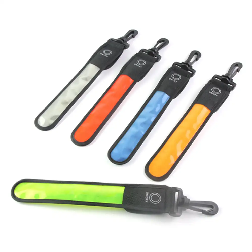 LED Glowing Luminous Reflective Backpack Hanging Light Night Running Safety Alert Wristband Outdoor Sport Armband Warning Light