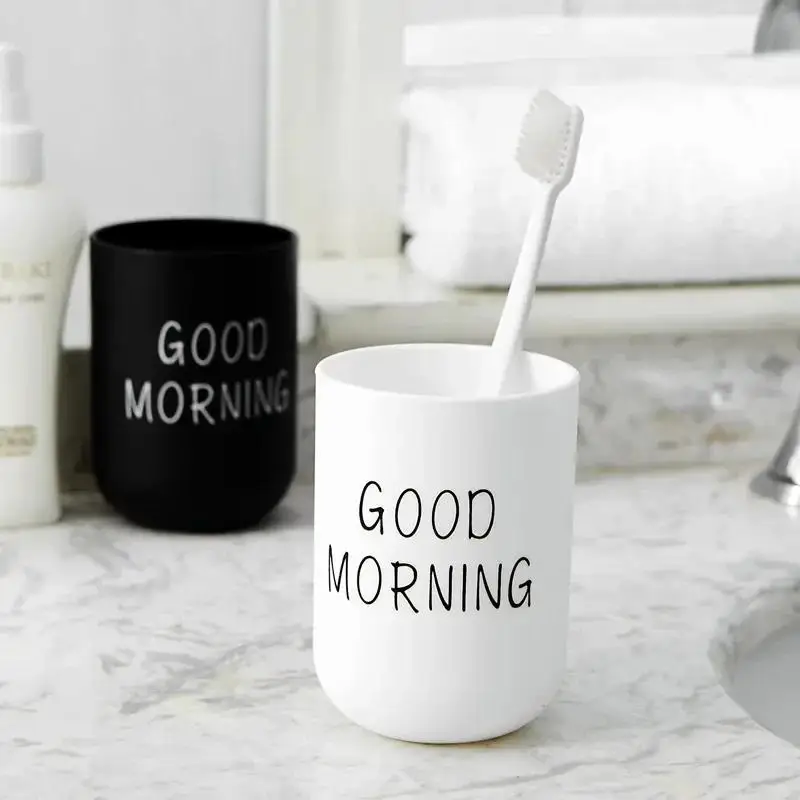 2er-Pack tragbare Mundspülbecher für Paare aus Kunststoff, Zahnbürstenhalter für Zuhause, Hotel, Badezimmerzubehör, Mundspülung_voghion.com