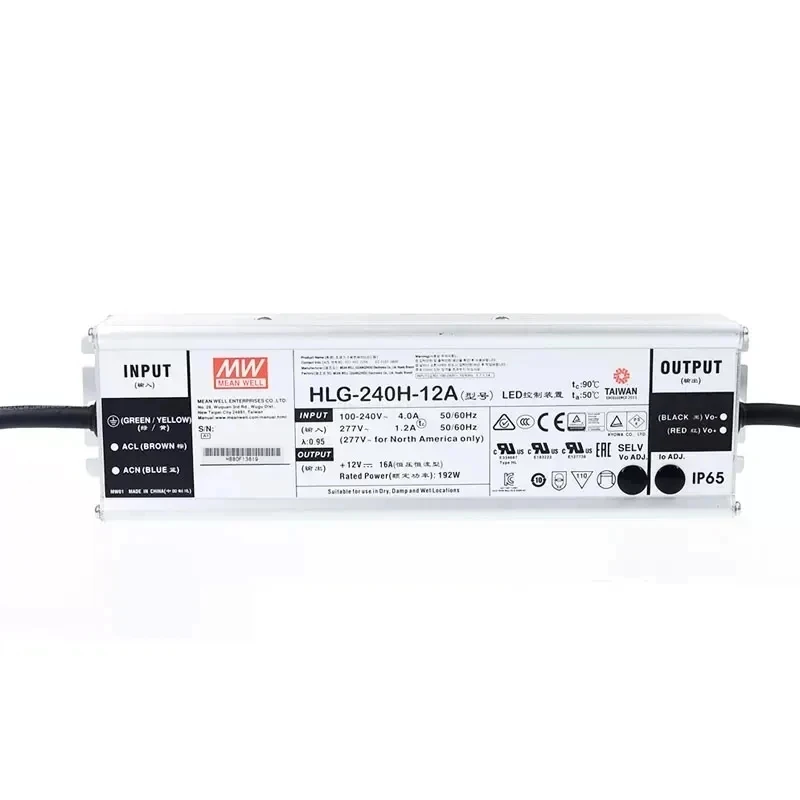 MEAN WELL 방수 LED 전원 공급 장치, HLG-240H 12A 12B 24 36 48 A B HLG-240H-24A HLG-240H-24B 240W