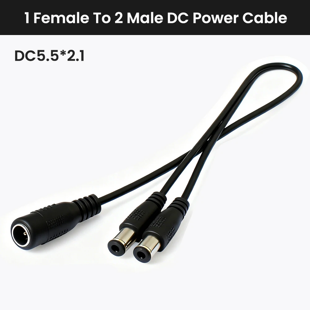 รูปสินค้า สายแยกไฟ DC ขนาด 5.5x2.1 มม. ยาว 5 เมตร สำหรับ LED และกล้อง
