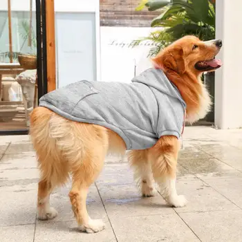 Dog Hoodies For Large Dogs Adhesive Pet Hoodie With Pocket Trendy Dog Clothes Cozy Dog Supplies For Puppy Walking Exercise 2