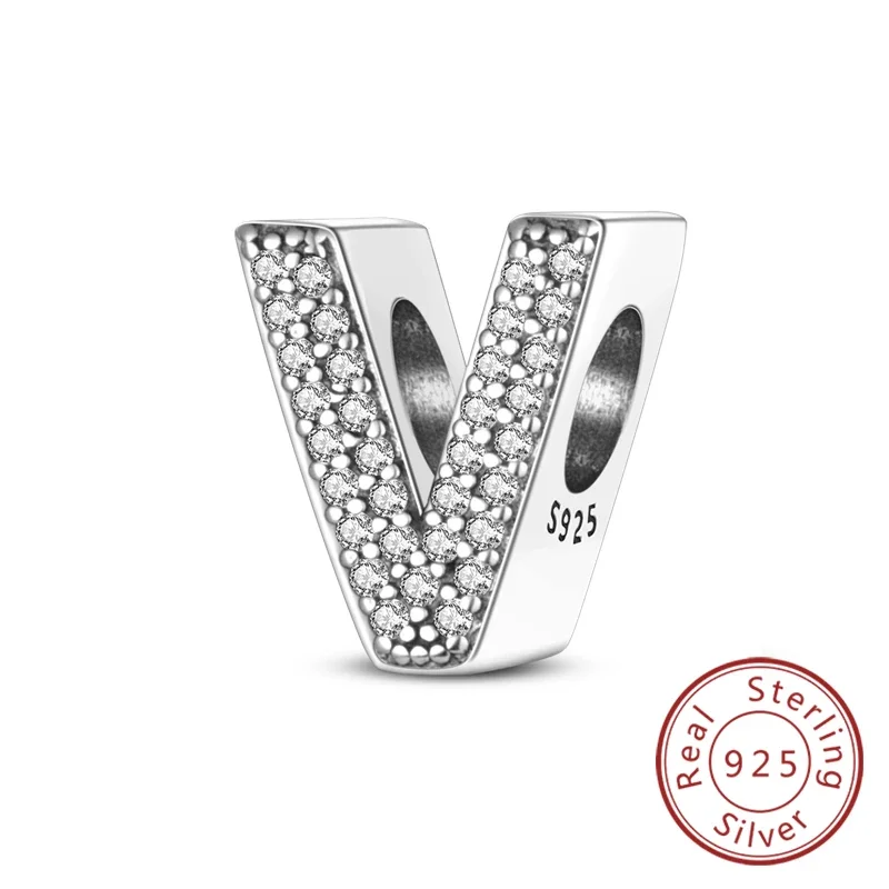Elegant 925 Sterling Silver Alphabet Charms - Personalized DIY Jewelry Gift