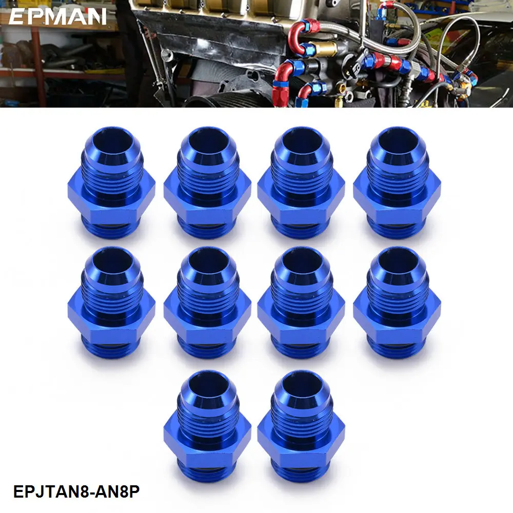 

EPMAN 10PCS AN8 Flare Male To AN8 O Ring Boss Adapter AN Fitting ORB Fuel Hose Line Fittings EPJTAN8-AN8P