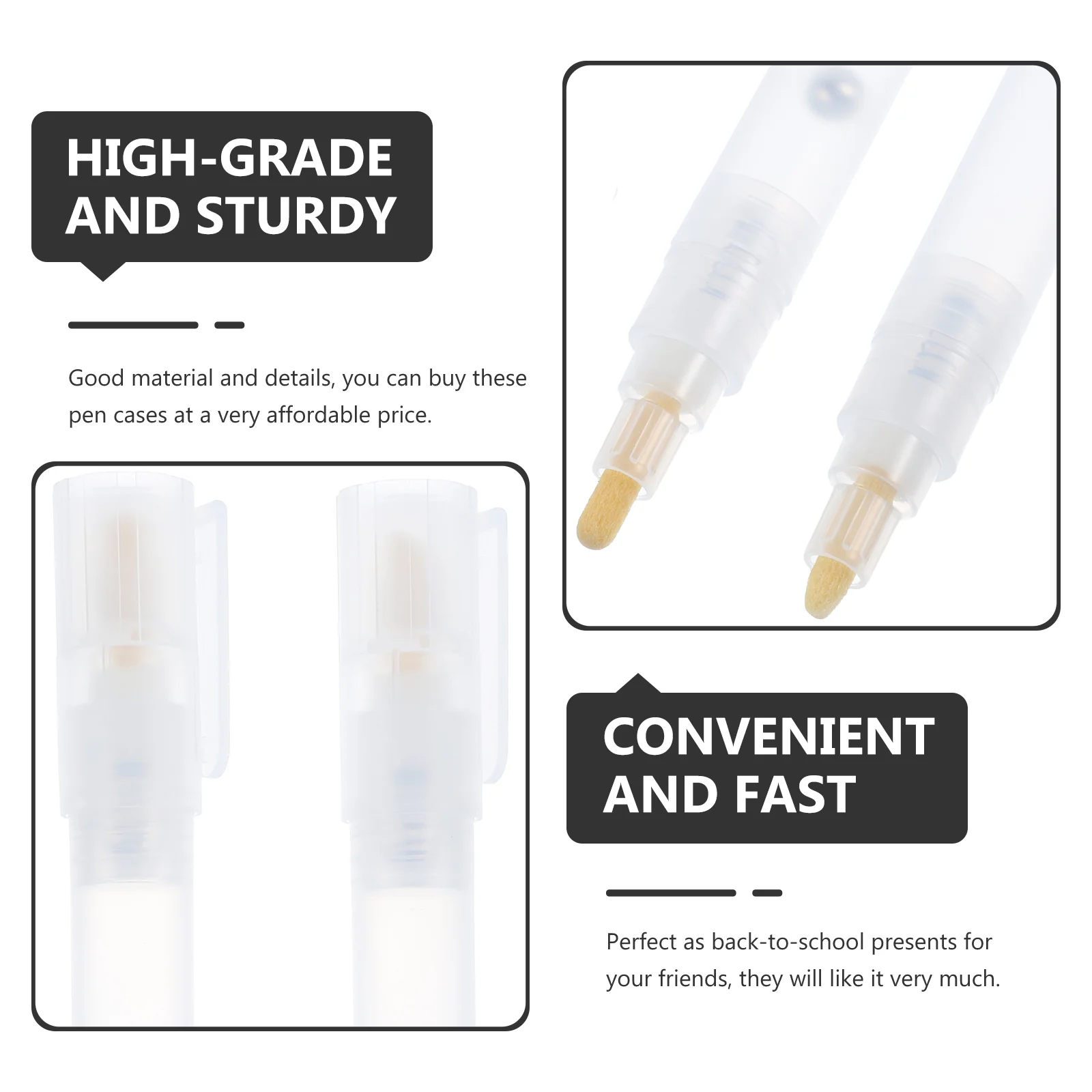플라스틱 빈 펜 막대 리필 가능 페인트 펜 쉘 배럴 튜브, 그래피티 펜, 액체 분필 마커, 원형 팁, 2x2 크기