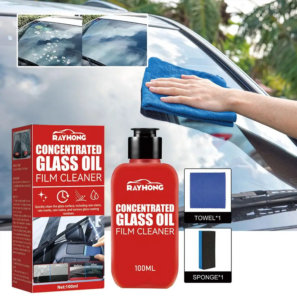 

2 In 1 Car Oil Film Cleaner Car Glass Oil Film Remover Paste Windshield Cleaning Tool Universal Glass Cleaner For Auto And Z0H0