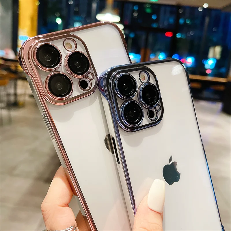 Luxury Frameless Plating Thin Shockproof Lens Film Bumper Case