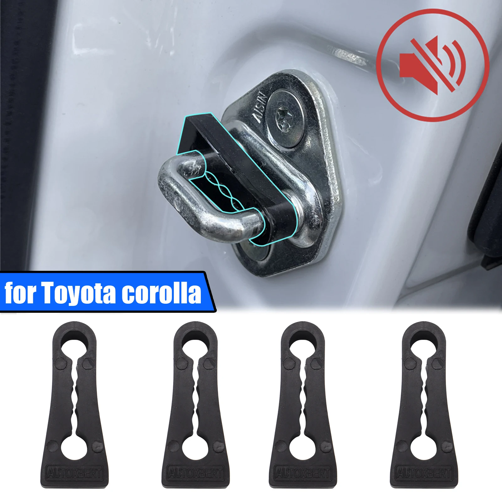 Sound damper door locker for Toyota corolla E140 E150 E170 E180 E210 rattling STOP soundproof deaf seal deadener door lock damper