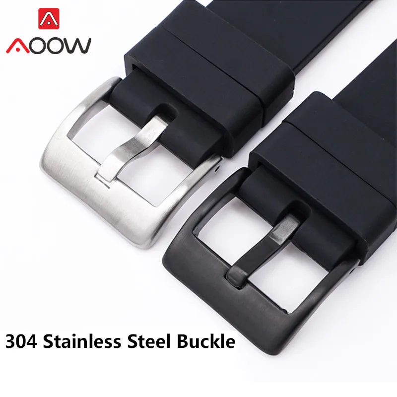 Silicone Sport Waterproof Diving Watch Band - Quick Release Rubber Strap, 20mm/22mm