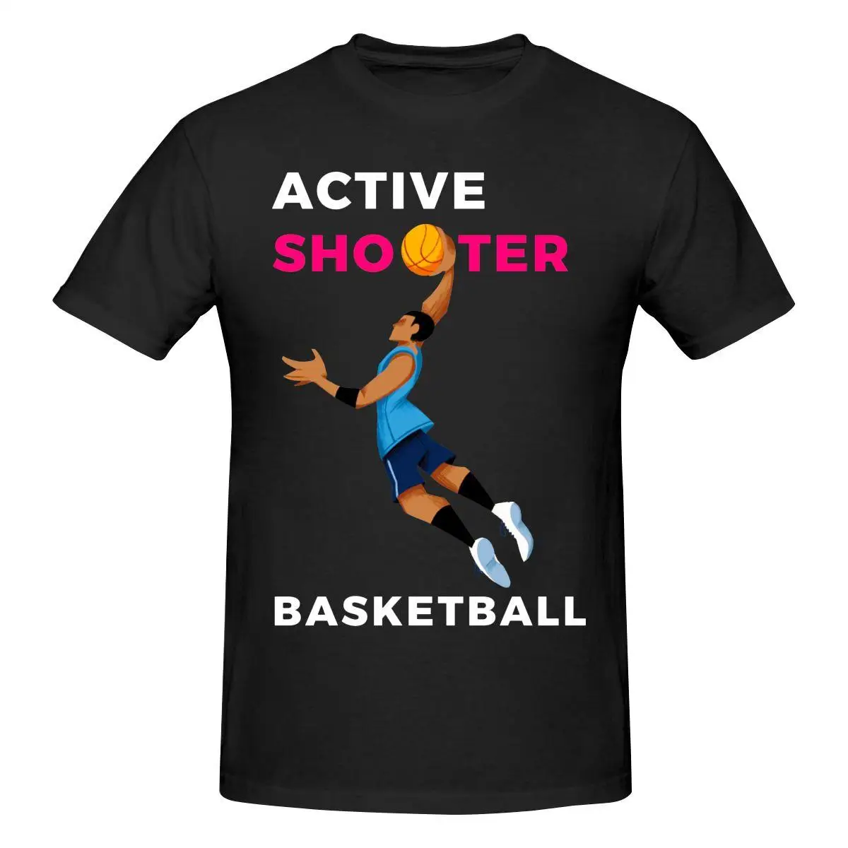 

Active Shooter Basketball T Shirt Cotton Crewneck Custom Short Sleeve Shirt Men