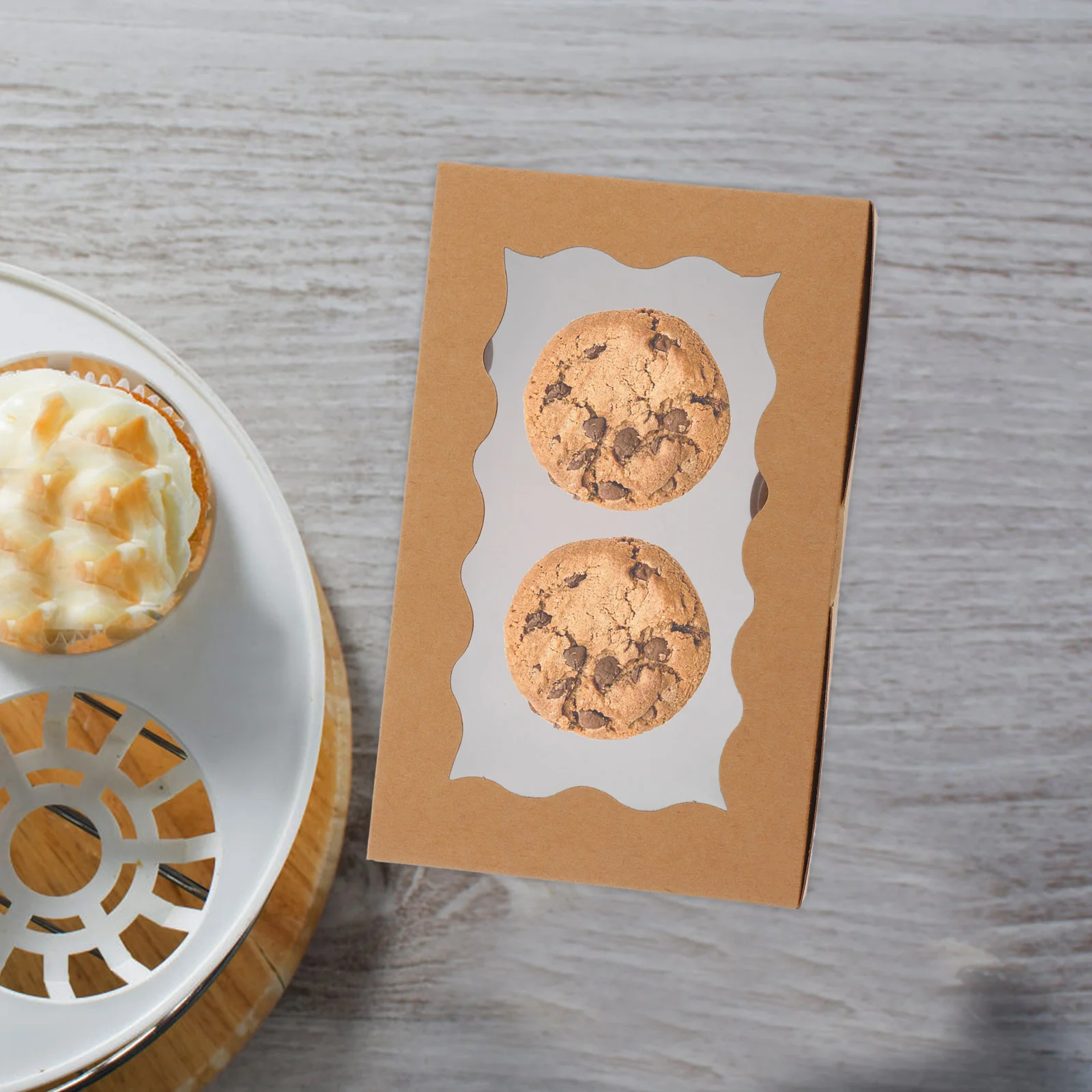 12 Pcs Square Pastry Boxes With Window Bakery Supplies Disposable Food Containers Cookie Boxes Small Bakery Packaging Box