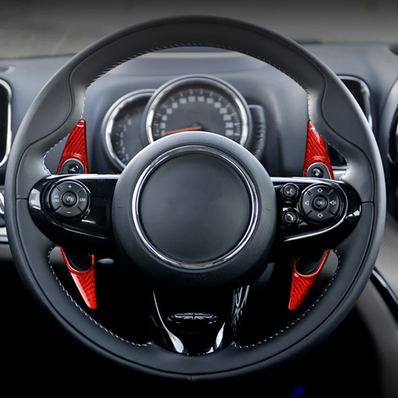 

carbon fiber For MINI F54 F55 F56 F60 Steering wheel shift paddle car decoration red and black