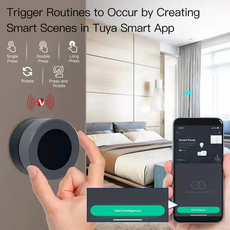 Wireless Zigbee Button Switch Tuya Smart Home Knob Switch Smart Scene Remote Controller Work With ZigBee Hub Life
