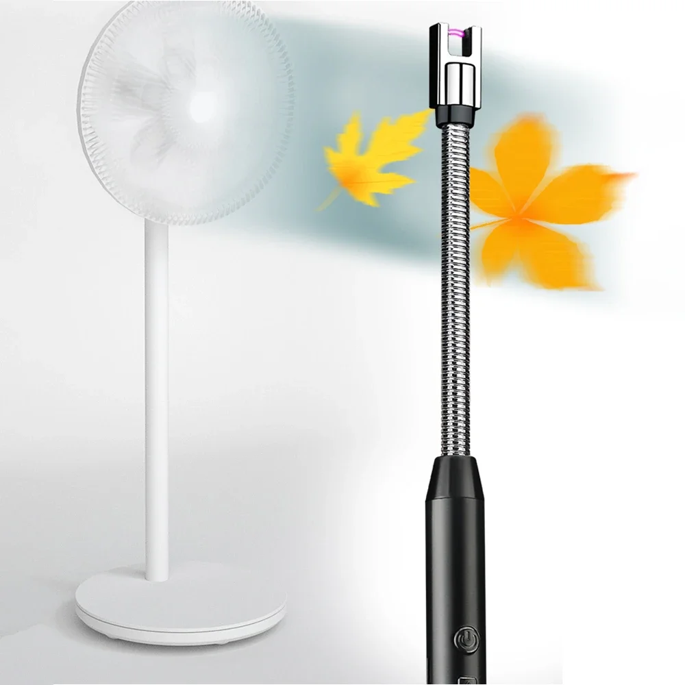 BBQ Lighter Electric Arc Igniter Windproof Kitchen Electric USB Lighter Long Candle BBQ Gas Stove Ignition Gun Camping Rechargeable Arc Flameless Plasma Lighter