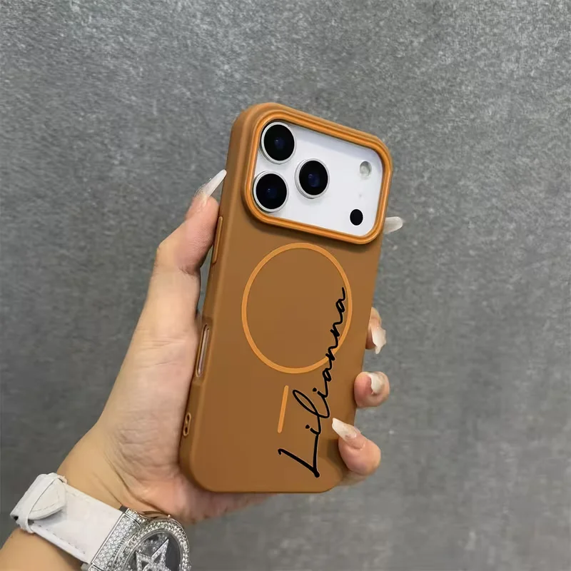 Personalized Minimalist Style Customized Name Magnetic Charging TPU Phone Case thumbnail 4