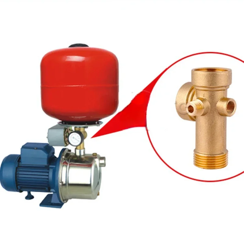 1pcs Brass Five 5 Way Connector for Water Pump pressure tank connection fittings Pipe Fitting Male/Female Thread Tee Type Copper