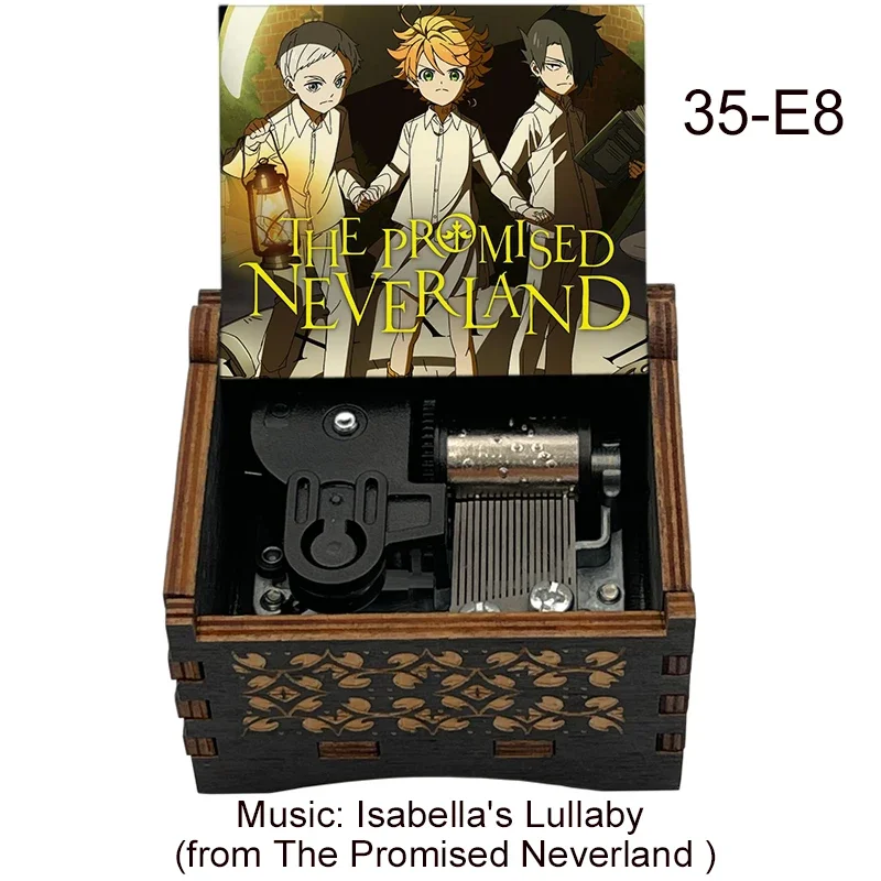 Anime Theme Black Exterior Clockwork Type Music Box The Promised Neverland Isabella's Lullaby Melody Home Decoration Ornaments