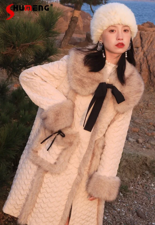 

Теплое пальто средней длины в японском стиле для женщин, Новинка осени 2024, оригинальное милое дизайнерское длинное пальто с отстрочкой мехом для девочек с рукавом 3/4