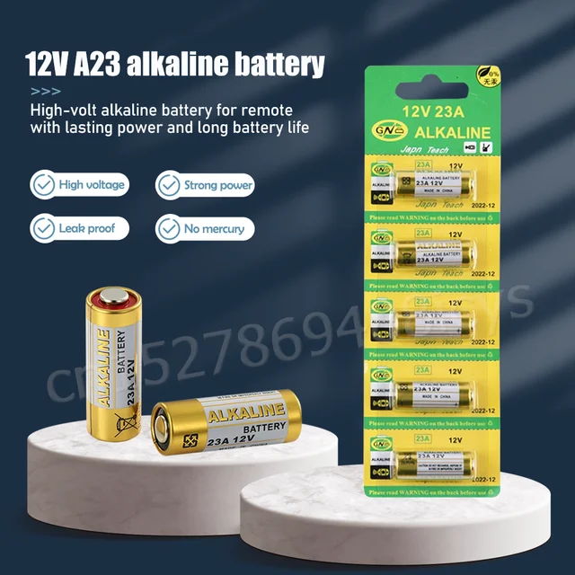 5PCS A23 23A 12V Alkaline Battery 23GA A23S E23A EL12 MN21 V23GA GP23A MS21  LRV08 For