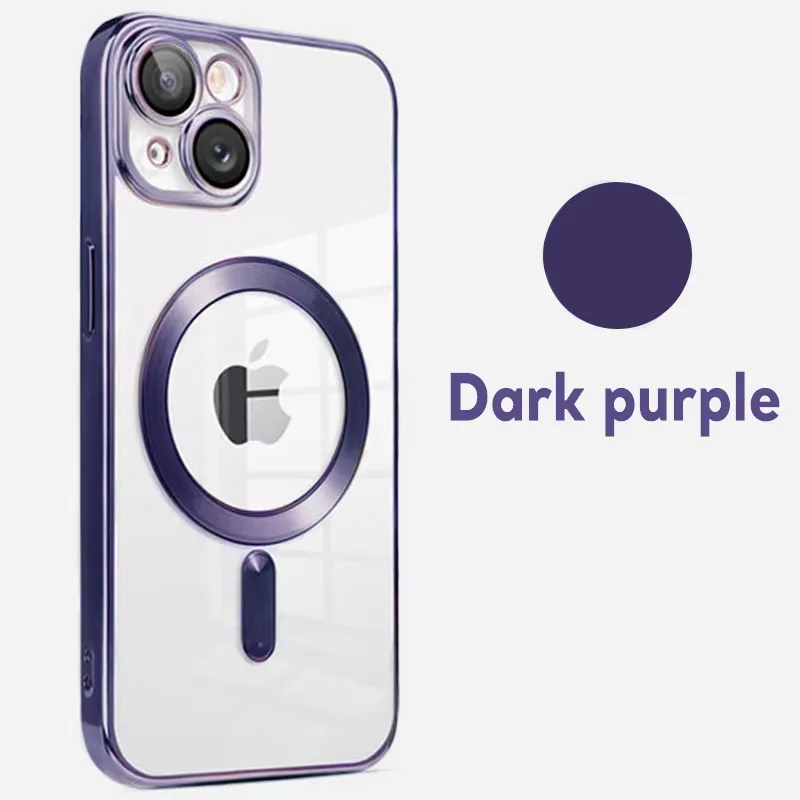 Luxury Wireless Magnetic Cover with Plated Clear Lens Protector
