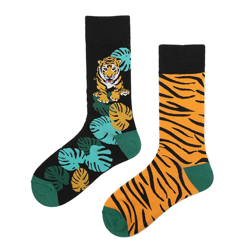 

NEW Socks Women Cotton Korean Designer Cute Cat Socks Female AB Mid-Calf Tiger Dinosaur Personality Funny Novelty Socks