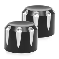 Motorcycle Black Front Axle Nut Cover Cap (1 Pair) (Black)