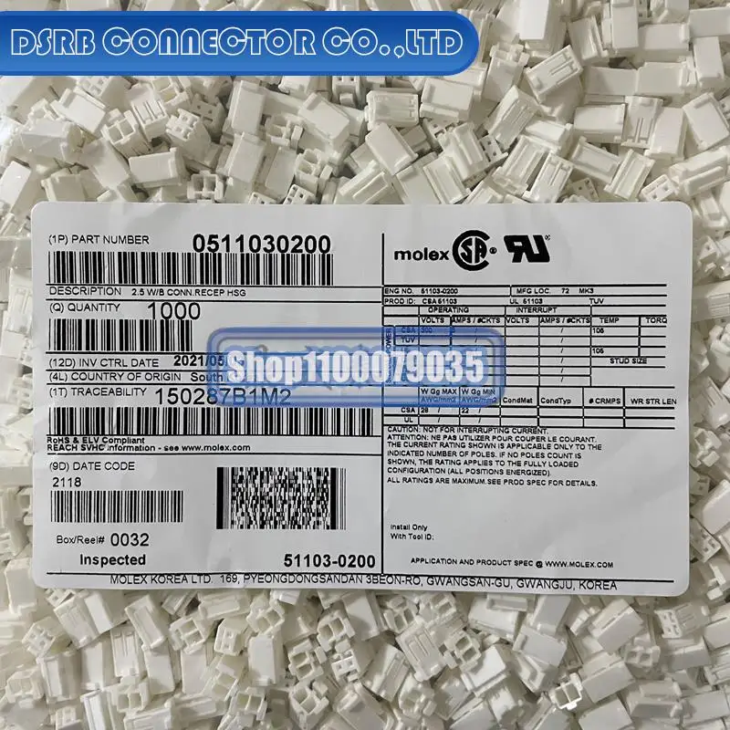 

1000pcs/lot new and original 51103-0200 511030200 2P