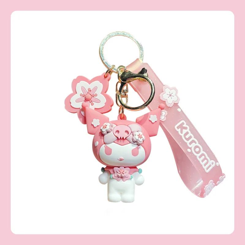 Kawaii Kuromi 키 체인 Sanrio 액세서리 애니메이션 여성 헬로 키티 배낭 펜던트, 시나모롤 자동차 키 링 마이 멜로디 인형 장난감