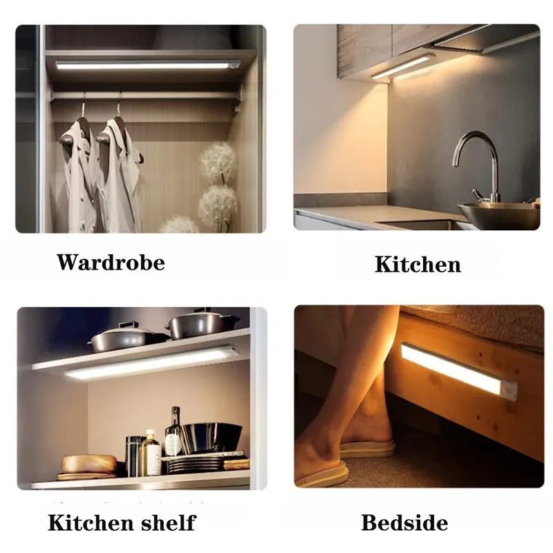 Description Picture 5 of itemUnder Cabinet Lights USB Rechargeable Kitchen Cupboard Night Light Under Counter Closet Lighting Motion Detector Night Light