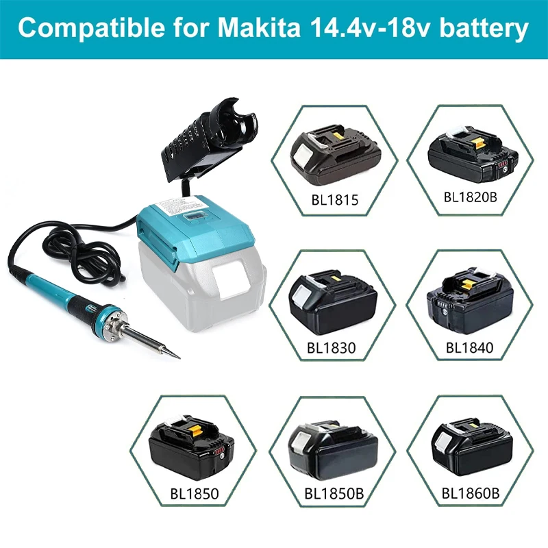 Portable 60W Electric Soldering Iron for Makita/Dewalt 20V battery Welding Tool with Stand 936 Tip Welding Repair Fast Heating