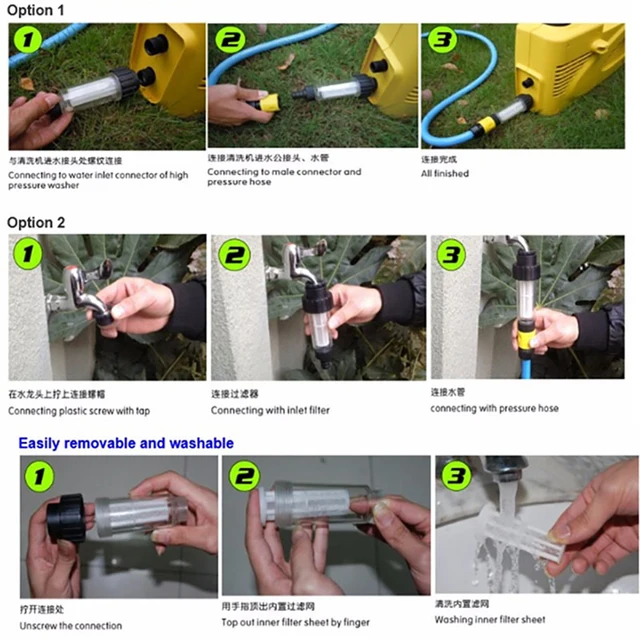 Nagynyomású Mosó Vízszűrő K2 K3 K4 K5 K6 K7 Szerelvények 3/4 ' Bemeneti Ház Szűrő Üledékszűrő - Image 6