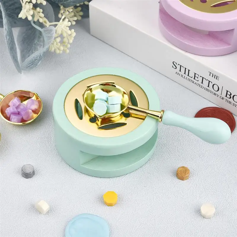 Description Picture 5 of itemWax Seal Stamp Set Lacquer Furnace Solid Wood Stove Fire Paint Seal Supplies Wax Spoon Sealing Wax Melting Pot Craft Supplies