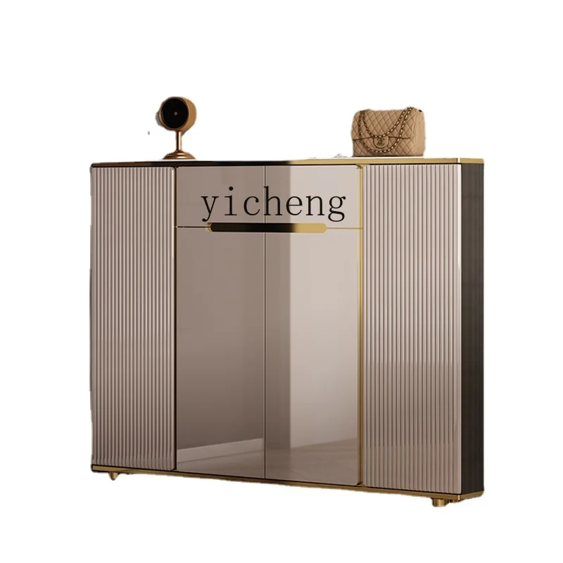 

Tqh Light Luxury Ultra-Thin Shoe Cabinet Home Doorway Minimalist Home Large Capacity High-End Locker