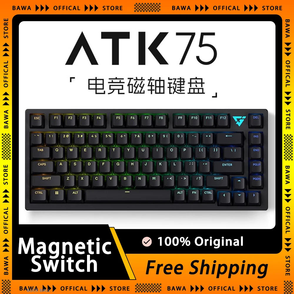 Vxe Atk Atk75 E 스포츠 키보드, 68 키 마그네틱 스위치 기계식 키보드, 게이머 RGB 백라이트 개스킷 V 허브 게이밍 PC 액세서리
