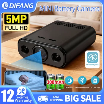 Mini WIFI Camera 5MP HD Built-in Battery Human Tracking IP Remote Monitoring Camcorders IR Night Vision Body Protable Camera 1