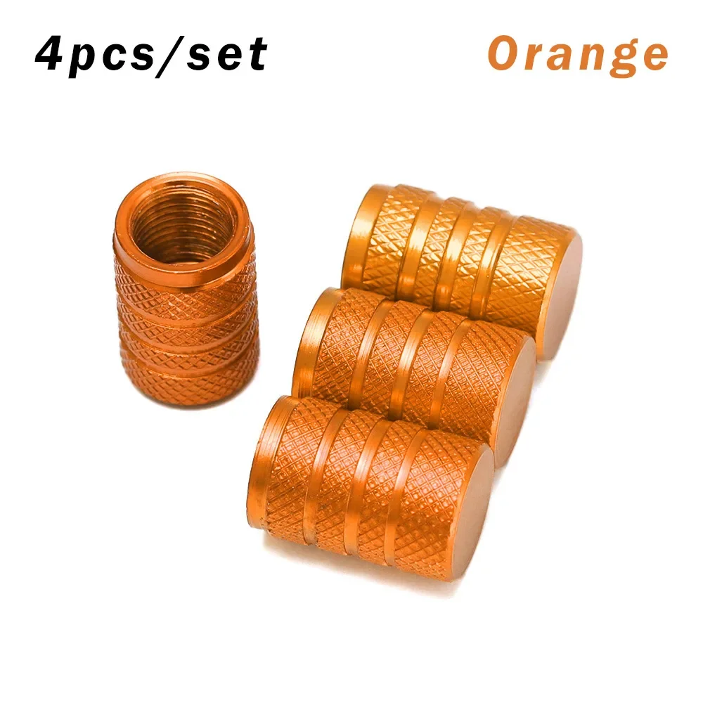 Set of 4 Premium Aluminum Alloy Dustproof Tire Valve Caps for Vehicles and Bicycles