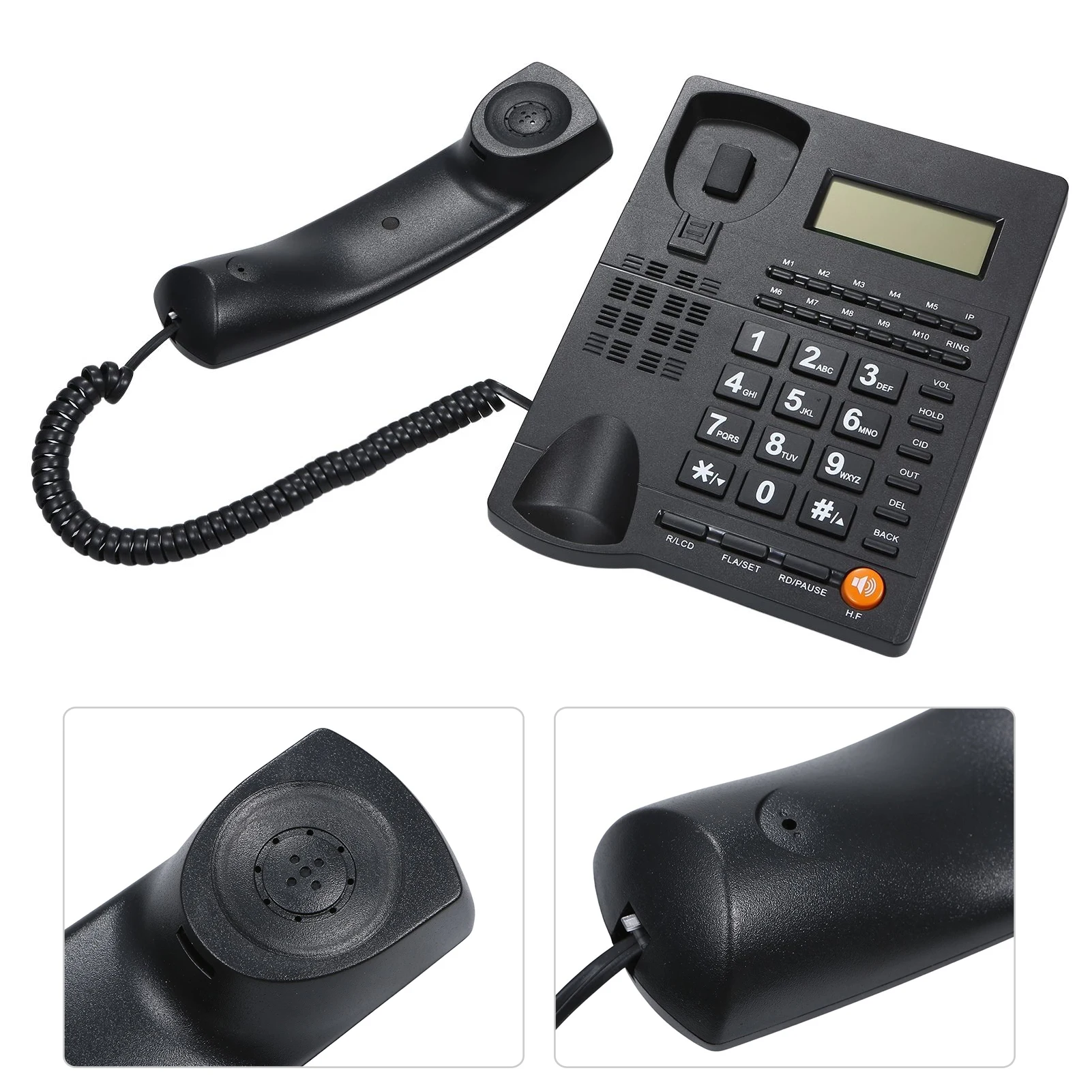 Wired Phone Landline Desktop Corded Telephone With Caller Identification